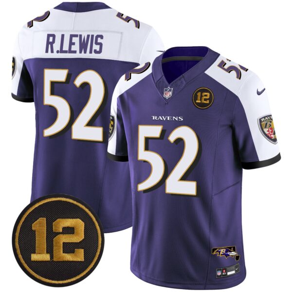 Ravens Jacoby Jones Patch Vapor Limited Jersey – All Stitched – Purple Alternate – Ray Lewis Jersey