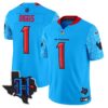 Houston Texans 2024 Texas Patch Vapor Limited Jersey V4 – All Stitched – Blue – Stefon Diggs Jersey