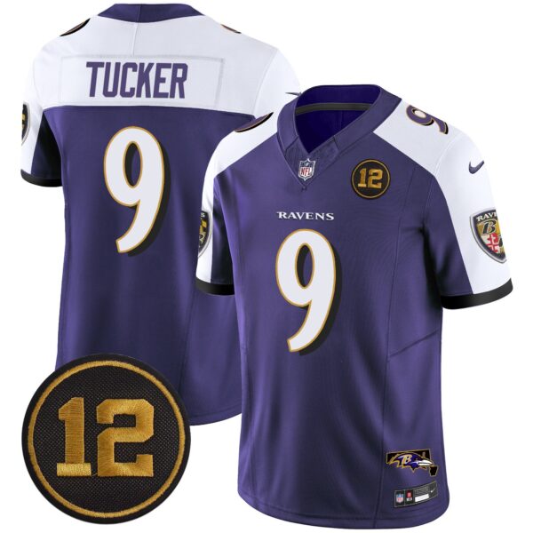 Ravens Jacoby Jones Patch Vapor Limited Jersey – All Stitched – Purple Alternate – Justin Tucker Jersey
