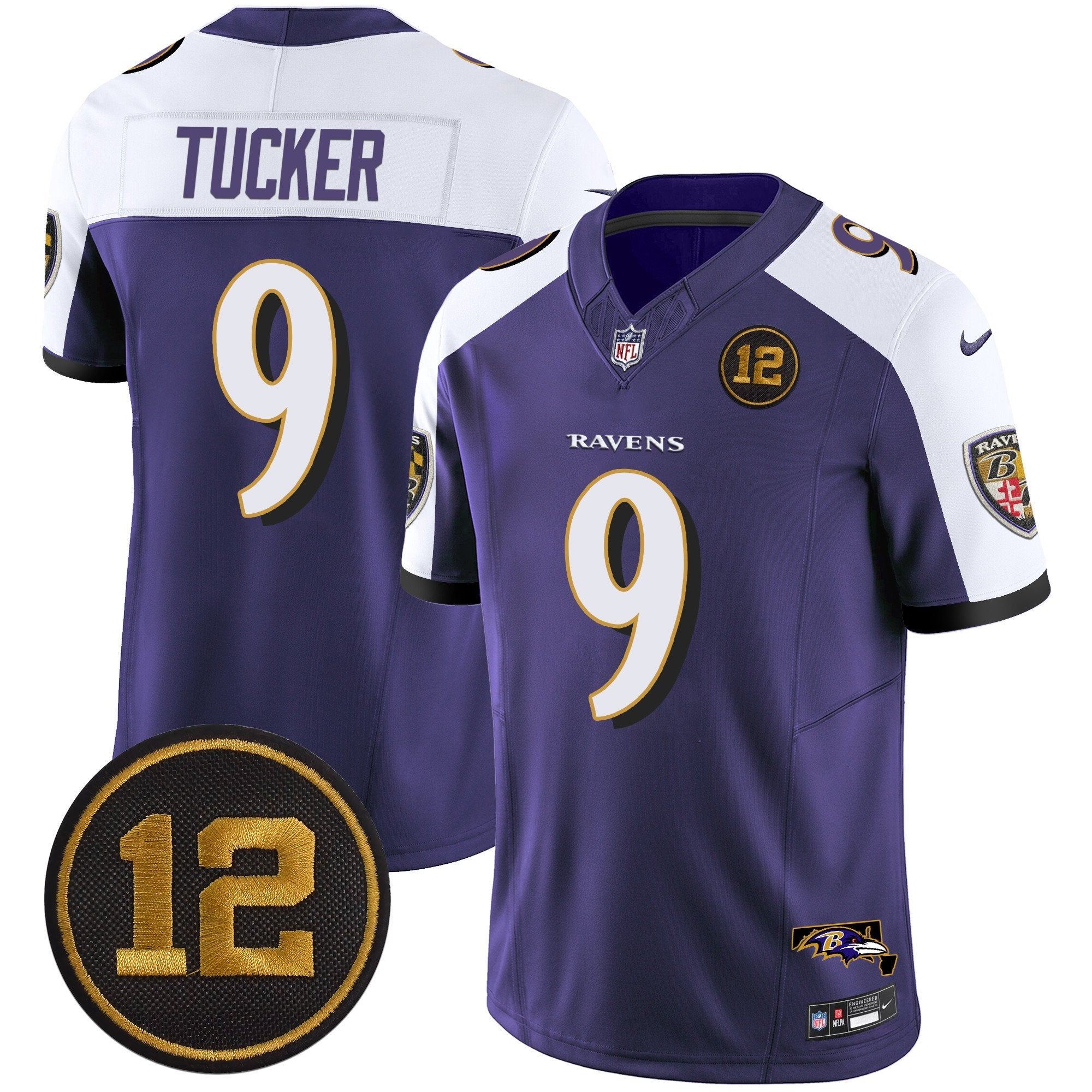 Ravens Jacoby Jones Patch Vapor Limited Jersey – All Stitched – Purple Alternate – Justin Tucker Jersey