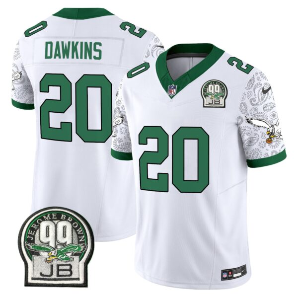 Eagles Kelly Green Vapor Limited Jersey V4 – All Stitched – Kelly White – Brian Dawkins Jersey
