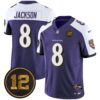 Ravens Jacoby Jones Patch Vapor Limited Jersey – All Stitched – Purple Alternate – Lamar Jackson Jersey