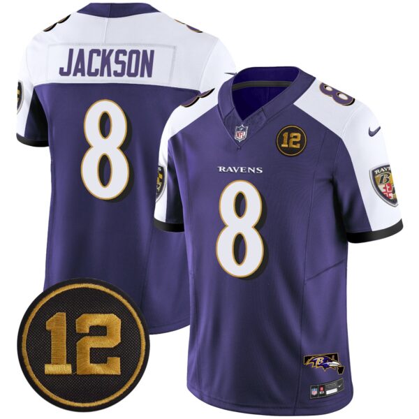 Ravens Jacoby Jones Patch Vapor Limited Jersey – All Stitched – Purple Alternate – Lamar Jackson Jersey
