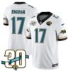 Jacksonville Jaguars 1990s Throwback Uniforms – All Stitched – White – Evan Engram – 17 Jersey