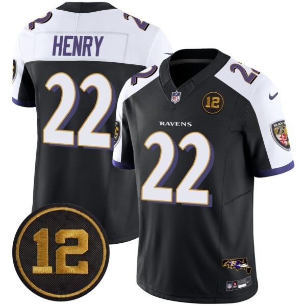 Ravens Jacoby Jones Patch Vapor Limited Jersey – All Stitched – Black Alternate – Derrick Henry Jersey