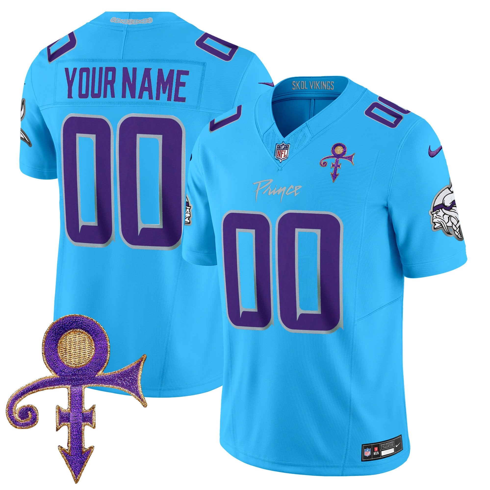 Vikings 2024 Prince Vapor Limited Custom Jersey – All Stitched – Light Blue Jersey
