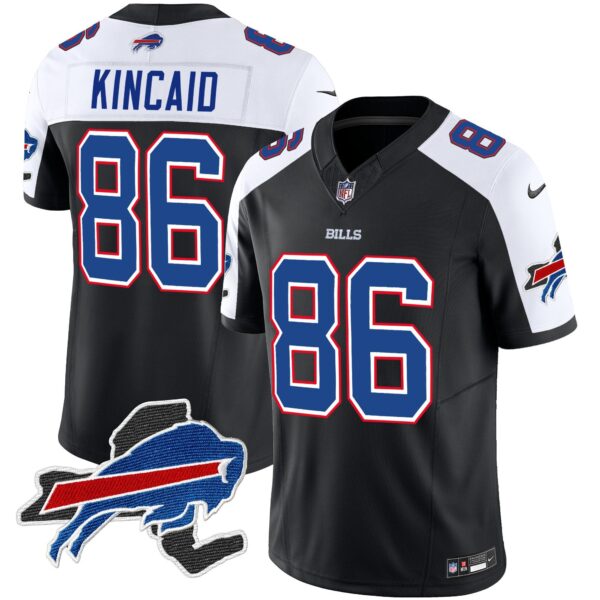 Bills New York Patch Vapor Limited Jersey V2 – All Stitched – Black Alternate – Dalton Kincaid Jersey