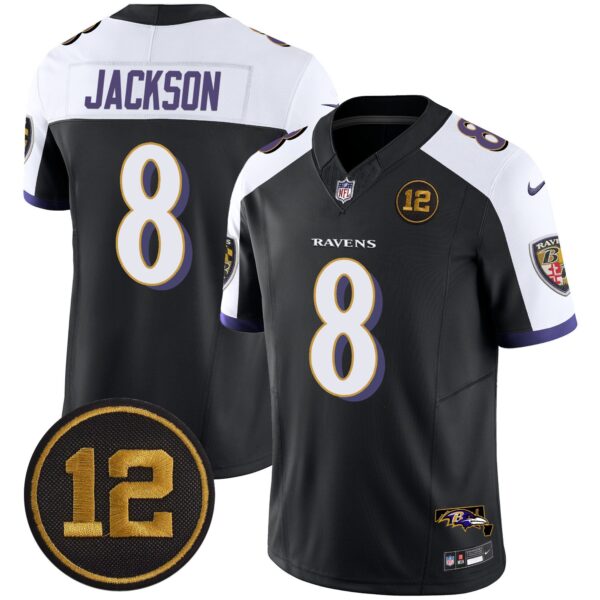Ravens Jacoby Jones Patch Vapor Limited Jersey – All Stitched – Black Alternate – Lamar Jackson Jersey