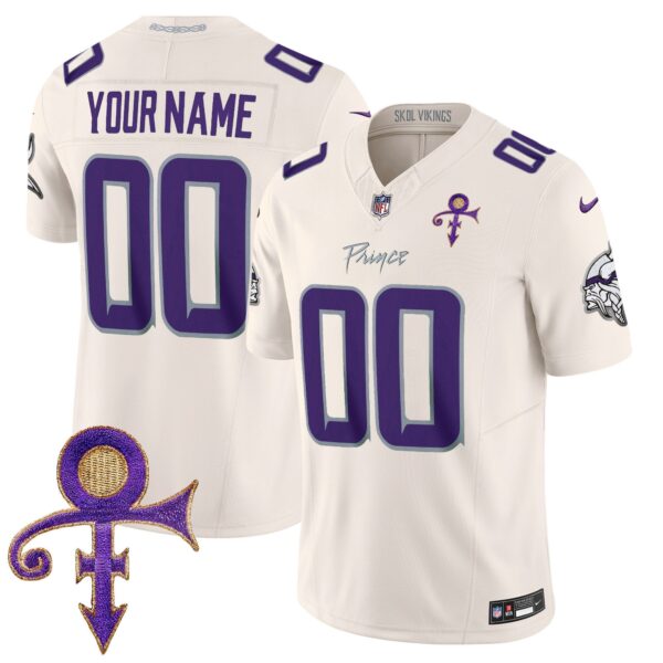 Vikings 2024 Prince Vapor Limited Custom Jersey – All Stitched – Cream Jersey