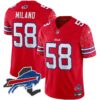 Bills New York Patch Vapor Limited Jersey V2 – All Stitched – Red – Matt Milano Jersey