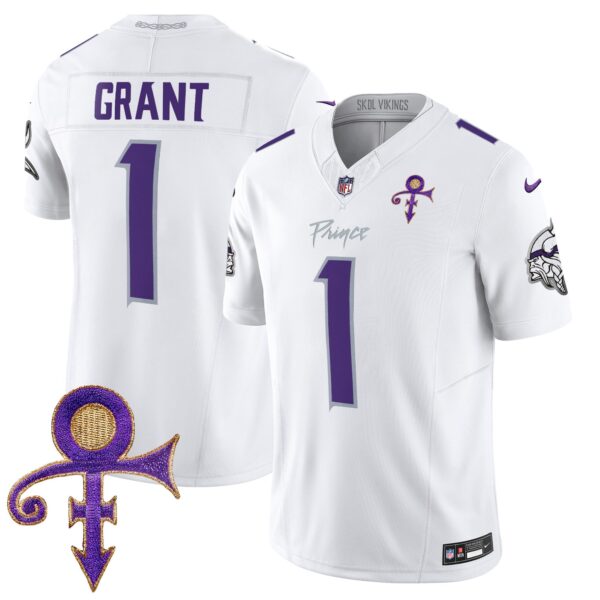 Vikings 2024 Prince Vapor Limited Jersey – All Stitched – White Limited – Bud Grant Jersey