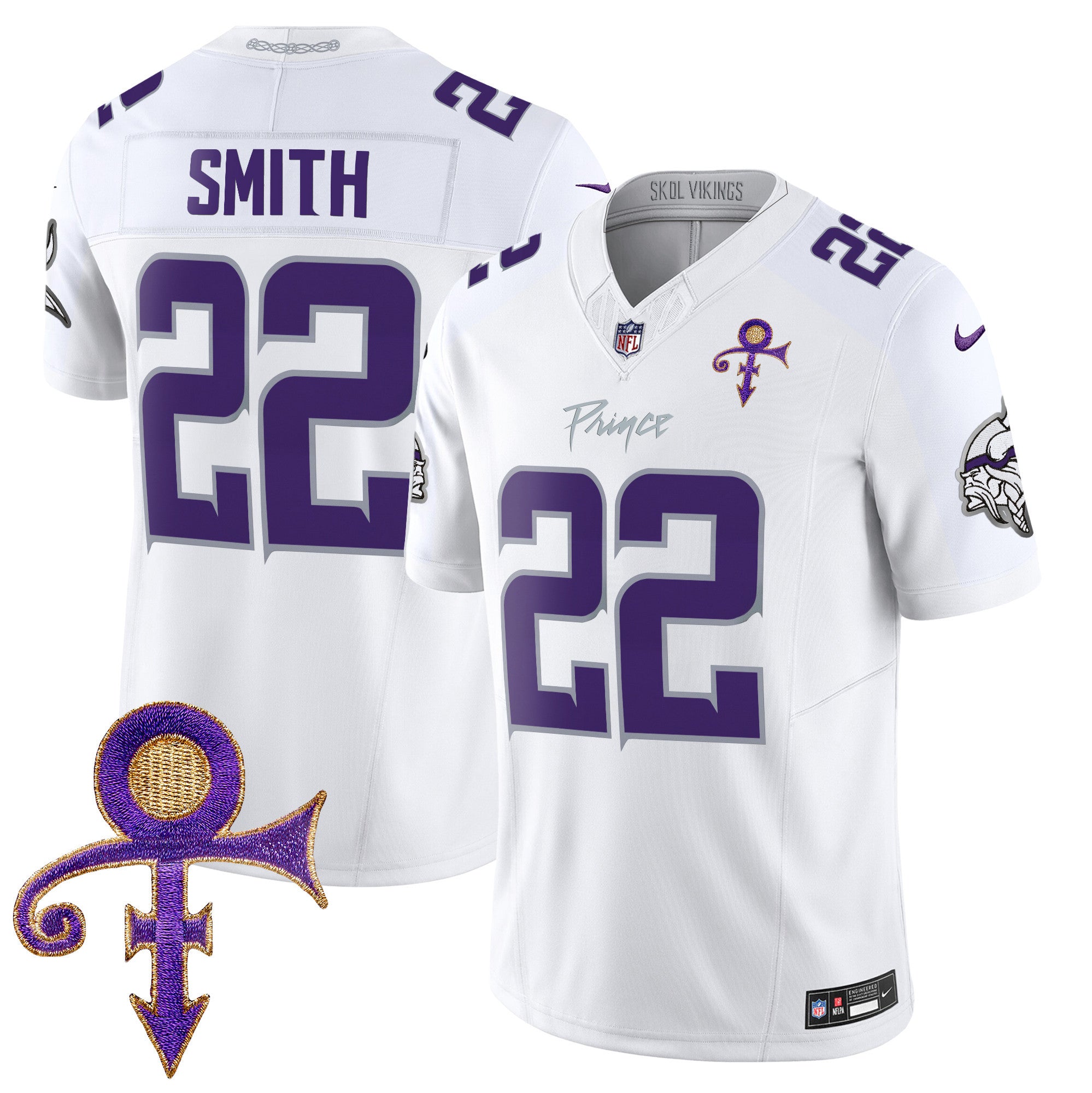 Vikings 2024 Prince Vapor Limited Jersey – All Stitched – White Limited – Harrison Smith Jersey