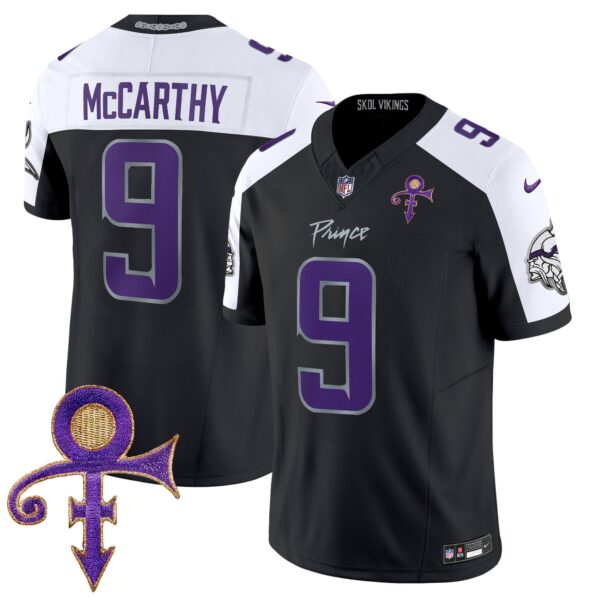 Vikings 2024 Prince Vapor Limited Jersey – All Stitched – Black Alternate – J.J. McCarthy Jersey