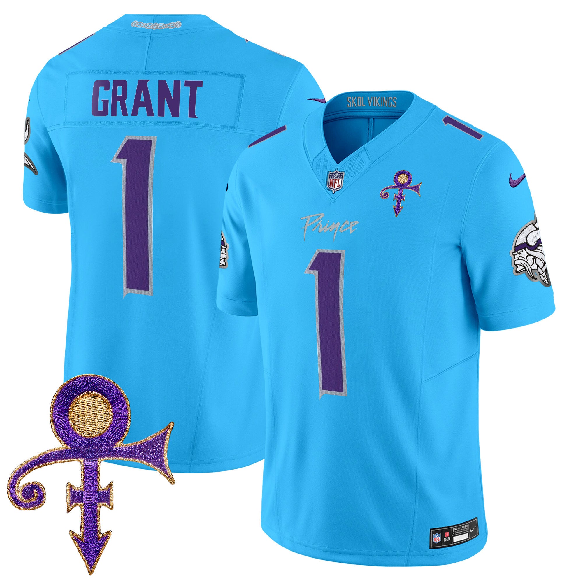 Vikings 2024 Prince Vapor Limited Jersey – All Stitched – Light Blue – Bud Grant Jersey