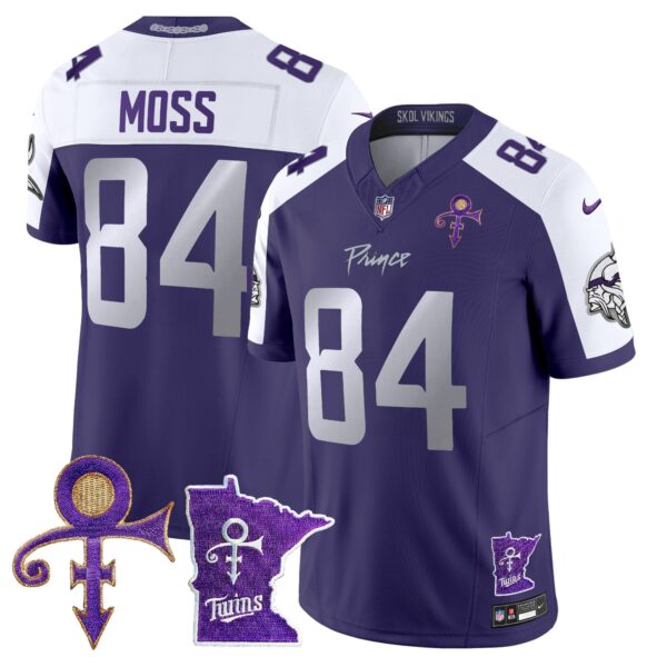 Minnesota Vikings 2024 Prince Vapor Limited Jersey V2 – All Stitched – Purple Alternate – Randy Moss Jersey