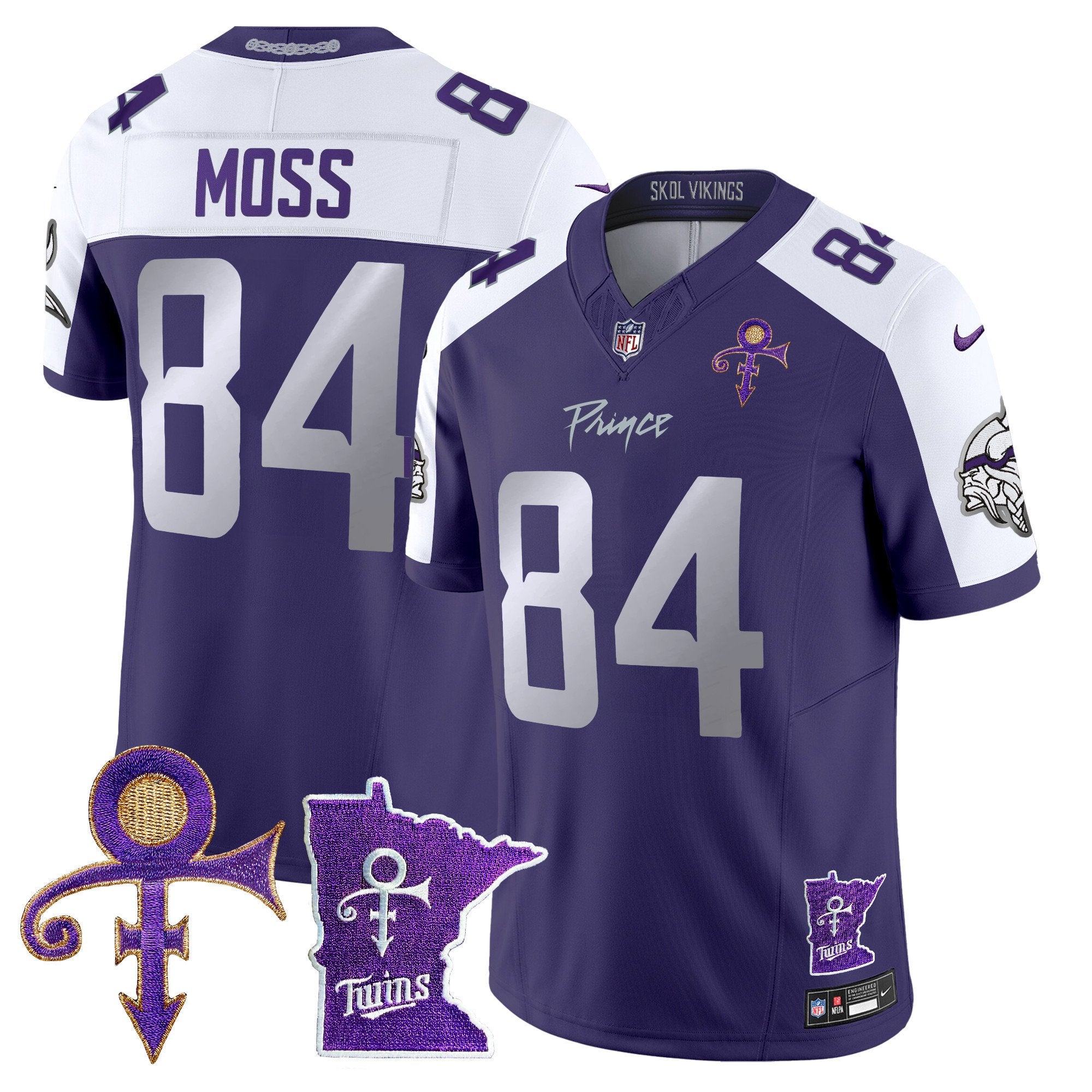 Minnesota Vikings 2024 Prince Vapor Limited Jersey V2 – All Stitched – Purple Alternate – Randy Moss Jersey