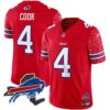 Bills New York Patch Vapor Limited Jersey V2 – All Stitched – Red – James Cook Jersey