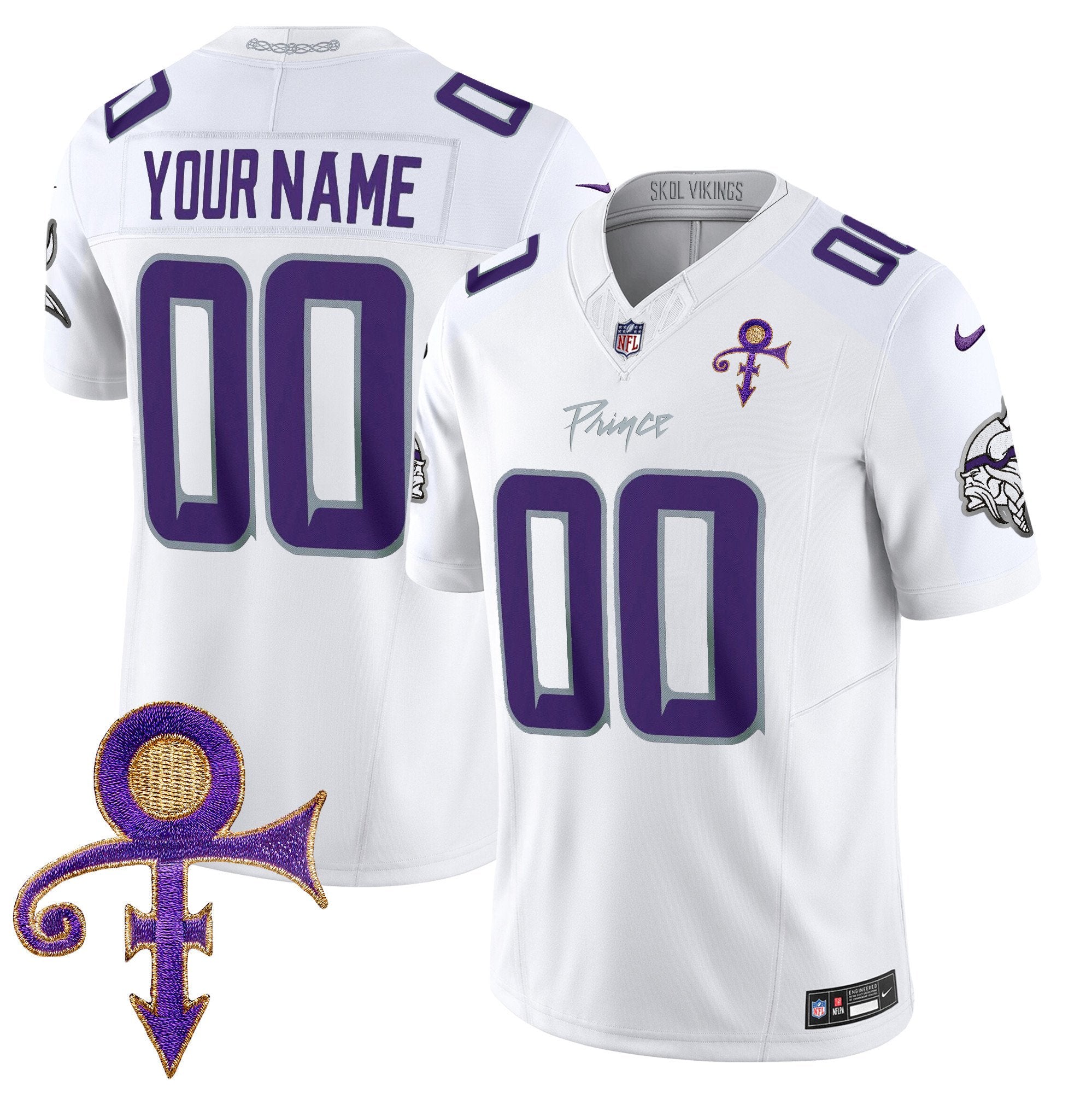 Vikings 2024 Prince Vapor Limited Custom Jersey – All Stitched – White Limited Jersey