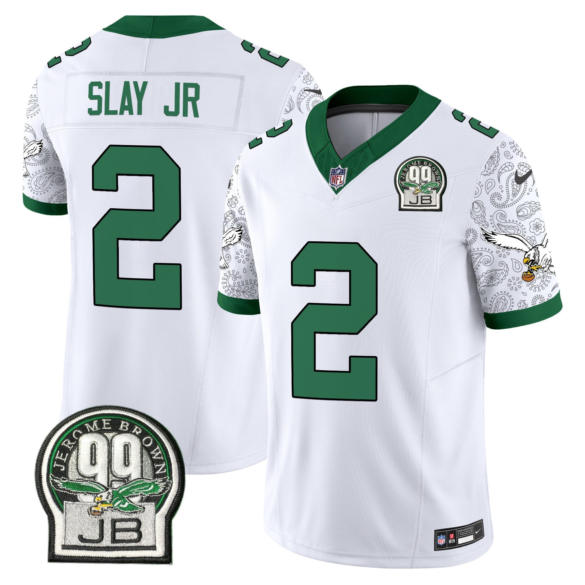 Eagles Kelly Green Vapor Limited Jersey V4 – All Stitched – Kelly White – Darius Slay Jr. Jersey