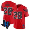 Houston Texans 2024 Texas Patch Vapor Limited Jersey V4 – All Stitched – Red – Joe Mixon Jersey