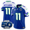 Seattle Seahawks 50th Season Vapor Limited Jersey – All Stitcheds – Royal Alternate – Jaxon Smith-Njigba Jersey