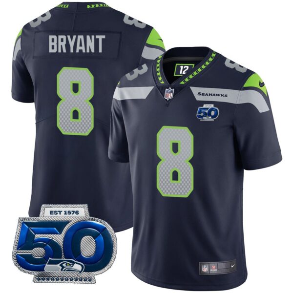 Seattle Seahawks 50th Season Vapor Limited Jersey – All Stitched – Navy – Coby Bryant Jersey