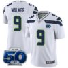 Seattle Seahawks 50th Season Vapor Limited Jersey – All Stitched – White – Kenneth Walker III Jersey