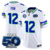 Seattle Seahawks 50th Season Vapor Limited Jersey – All Stitcheds – White – Fan Jersey