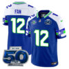 Seattle Seahawks 50th Season Vapor Limited Jersey – All Stitcheds – Royal Alternate – Fan Jersey