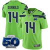 Seattle Seahawks 50th Season Vapor Limited Jersey – All Stitched – Green – Sam Darnold Jersey
