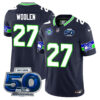 Seattle Seahawks 50th Season Vapor Limited Jersey – All Stitcheds – Black – Riq Woolen Jersey