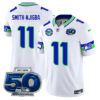 Seattle Seahawks 50th Season Vapor Limited Jersey – All Stitcheds – White – Jaxon Smith-Njigba Jersey