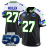 Seattle Seahawks 50th Season Vapor Limited Jersey – All Stitcheds – Black Alternate – Riq Woolen Jersey