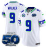 Seattle Seahawks 50th Season Vapor Limited Jersey – All Stitcheds – White – Kenneth Walker III Jersey