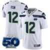 Seattle Seahawks 50th Season Vapor Limited Jersey – All Stitched – White – Fan Jersey