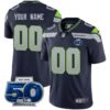Custom Gender/Name Seattle Seahawks 50th Season Vapor Limited Jersey – All Stitched – Royal Jersey