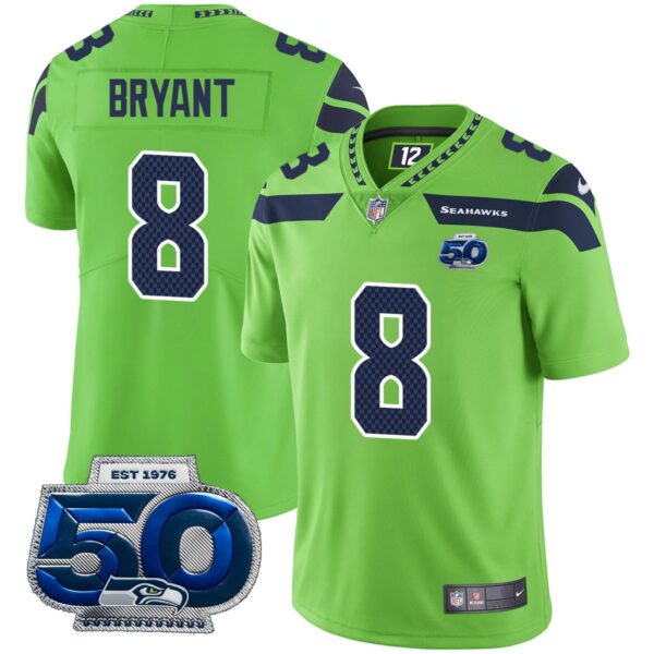 Seattle Seahawks 50th Season Vapor Limited Jersey – All Stitched – Green – Coby Bryant Jersey