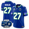 Seattle Seahawks 50th Season Vapor Limited Jersey – All Stitcheds – Royal – Riq Woolen Jersey