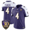 Baltimore Ravens Limited 30th Season Jersey – All Stitched – Zay Flowers – 4 – Purple Alternate Jersey