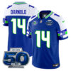 Seattle Seahawks 50th Season Vapor Limited Jersey – All Stitcheds – Royal Alternate – Sam Darnold Jersey