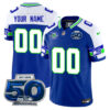 Seattle Seahawks 50th Season Vapor Limited Custom Jersey – All Stitched – Royal Alternate Jersey