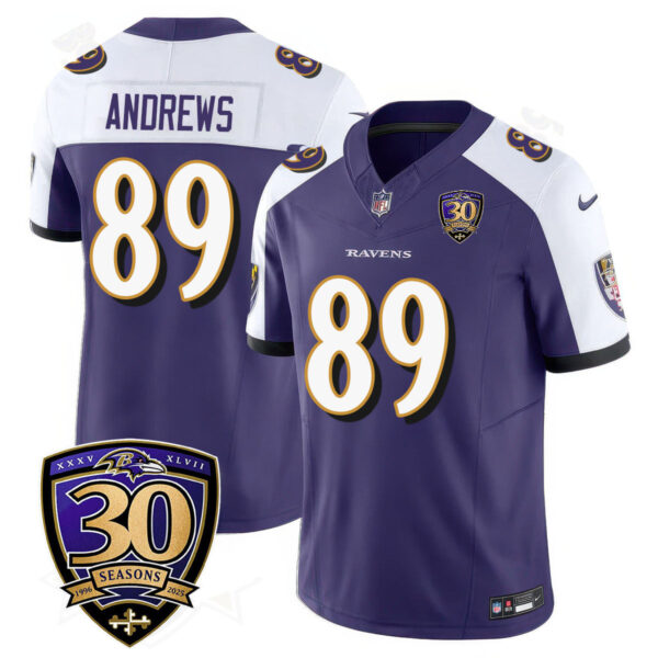 Baltimore Ravens Limited 30th Season Jersey – All Stitched – Mark Andrews – 89 – Purple Alternate Jersey