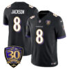 Baltimore Ravens Limited 30th Season Jersey – All Stitched – Lamar Jackson – 8 – Black Jersey