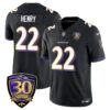 Baltimore Ravens Limited 30th Season Jersey – All Stitched – Derrick Henry – 22 – Black Jersey