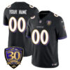 Custom Gender/Name Baltimore Ravens Limited 30th Season Jersey – All Stitched – Black Jersey