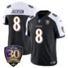 Baltimore Ravens Limited 30th Season Jersey – All Stitched – Lamar Jackson – 8 – Black Alternate Jersey