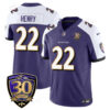 Baltimore Ravens Limited 30th Season Jersey – All Stitched – Derrick Henry – 22 – Purple Alternate Jersey