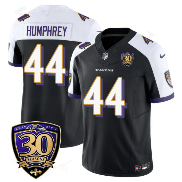 Baltimore Ravens Limited 30th Season Jersey – All Stitched – Marlon Humphrey – 44 – Black Alternate Jersey