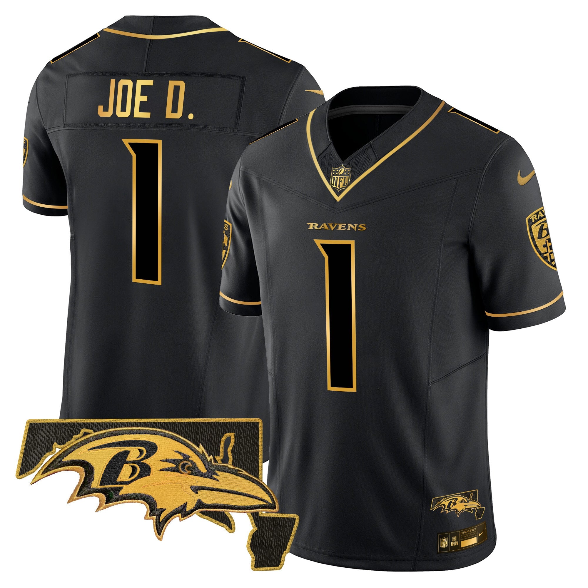 Ravens 2024 Gold Vapor Limited Jersey – All Stitched – Black Gold – Joe D Jersey