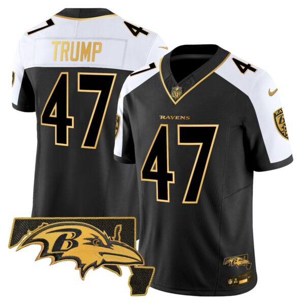 Ravens 2024 Gold Vapor Limited Jersey – All Stitched – Alternate – Donald Trump Jersey